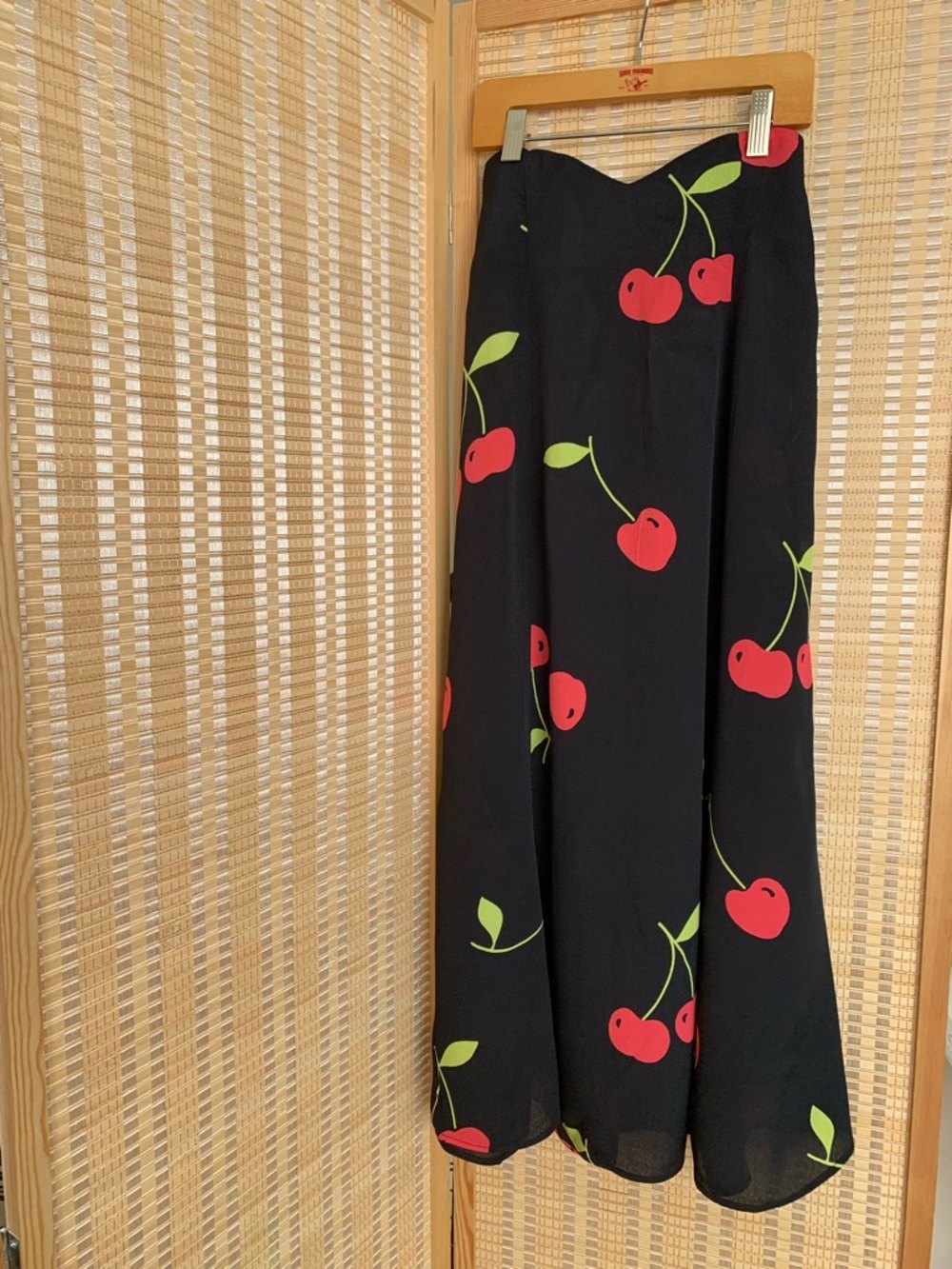 Reformation Black Cherry-Print Skirt